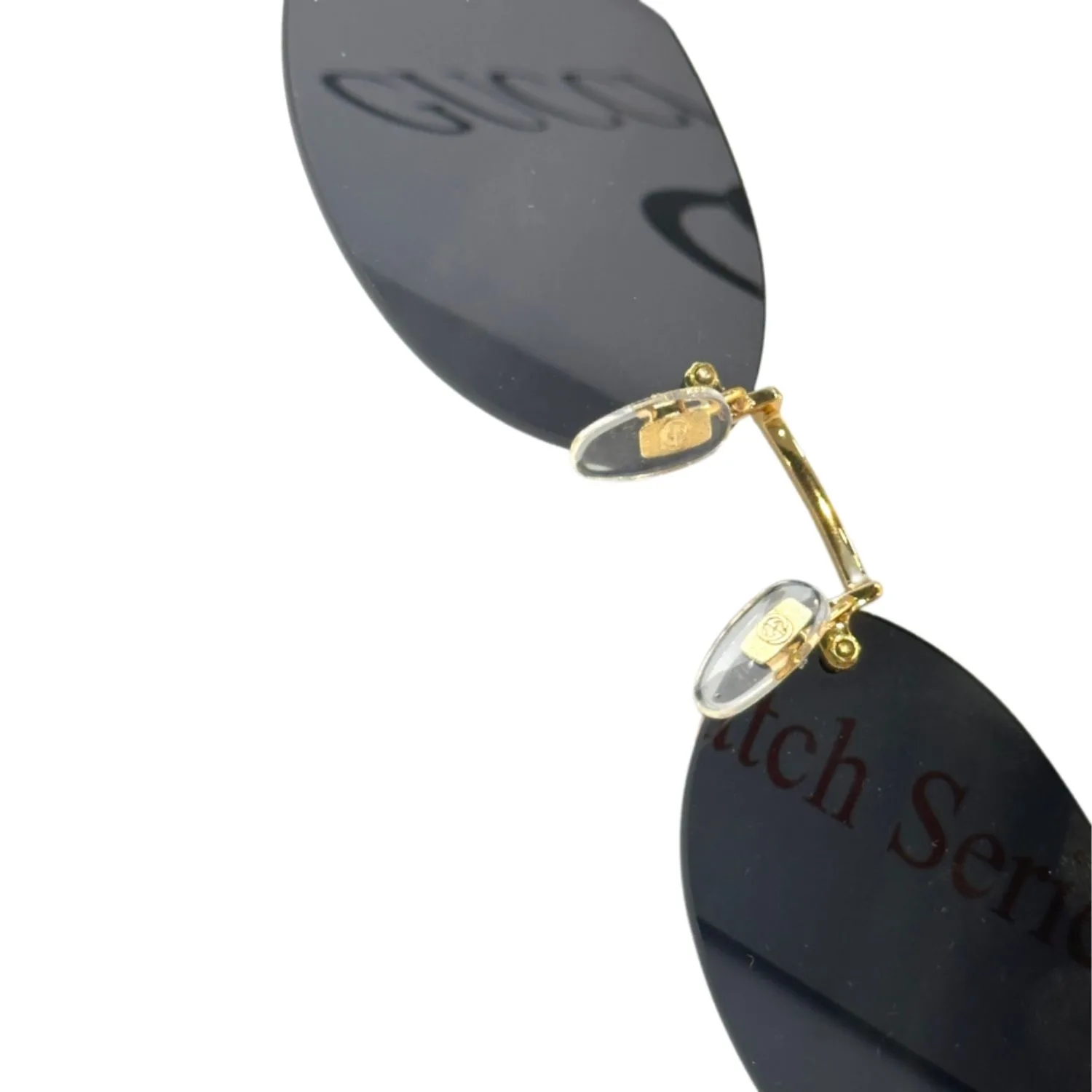 Gucci Oval Frame Sunglasses Black With Gold Toned Metal - Image 5