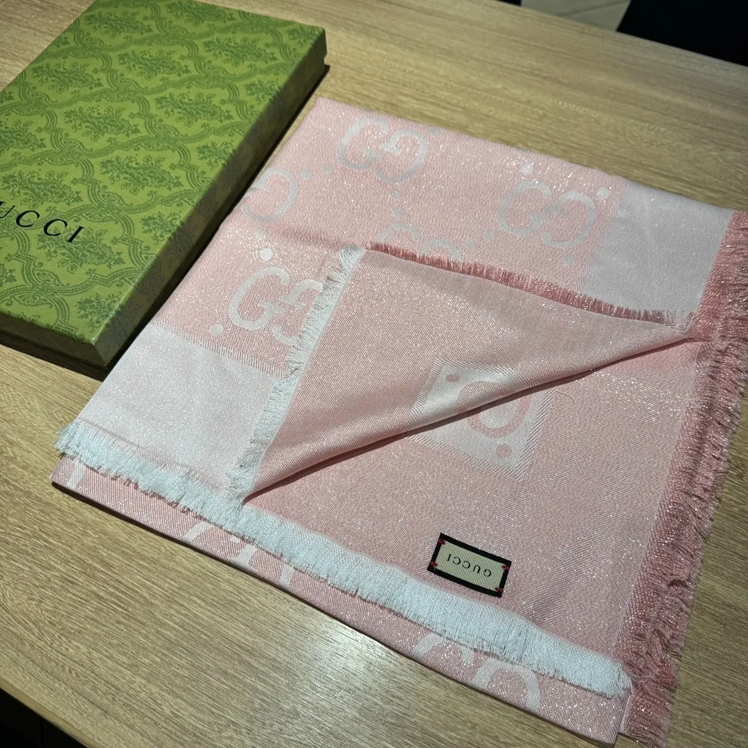 Gucci Jacquard Scarf Pink / - Image 3