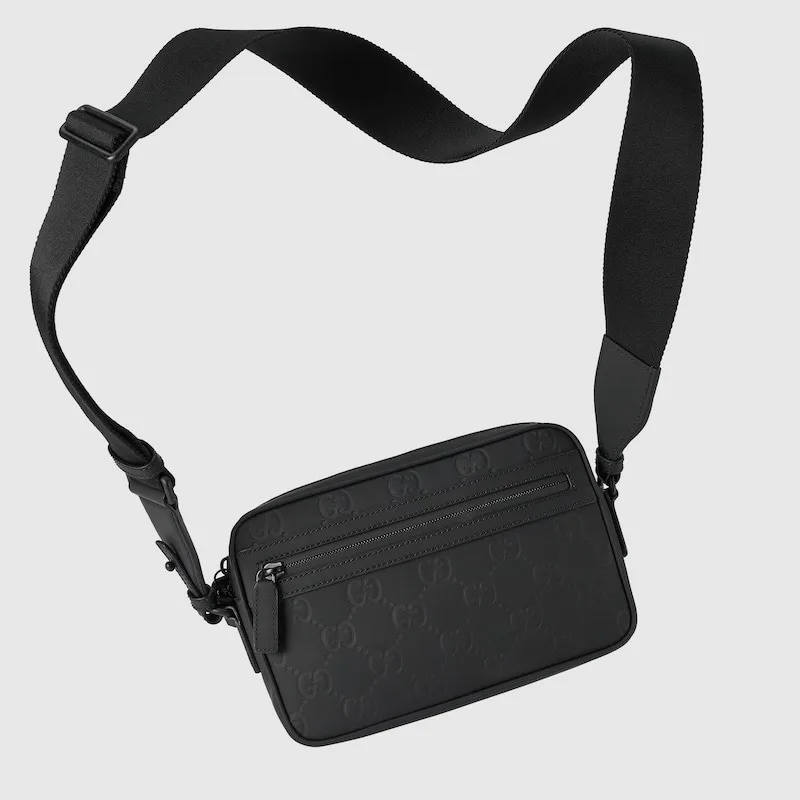 Gucci Rubber-Effect Small Crossbody Bag Black / - Image 4