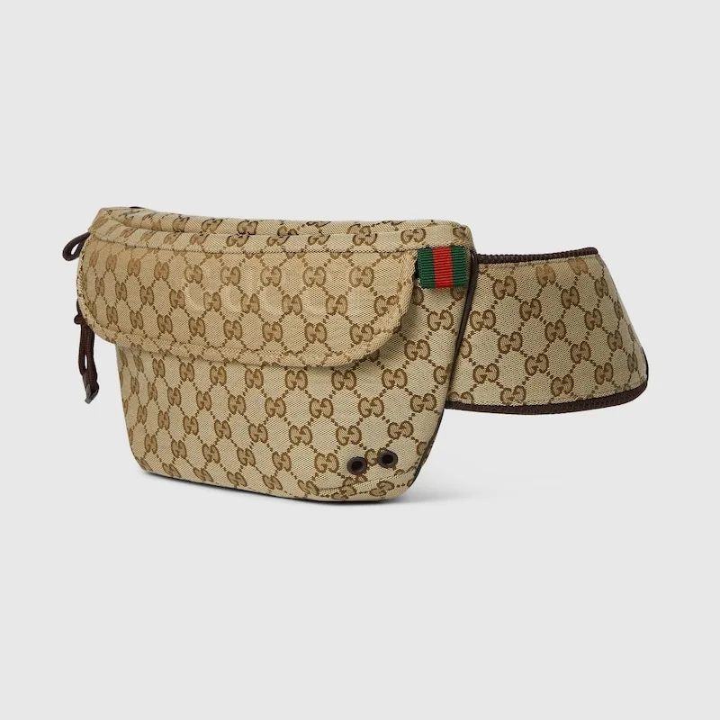 Gucci Small GG Belt Bag Beige And Dark Brown / - Image 4