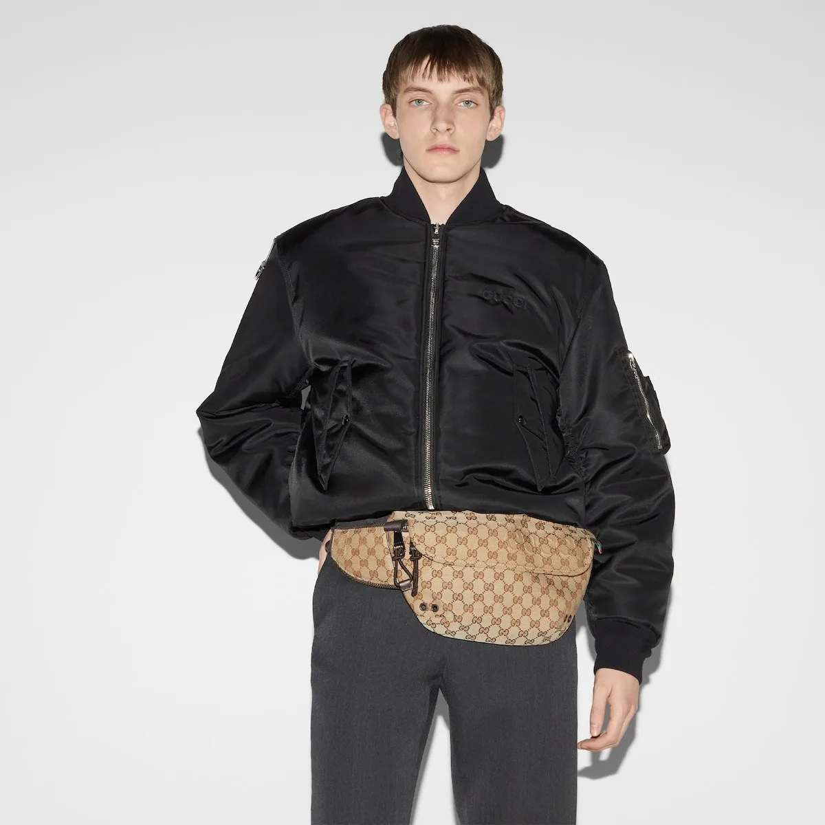 Alternative view of Gucci Small GG Belt Bag Beige And Dark Brown /