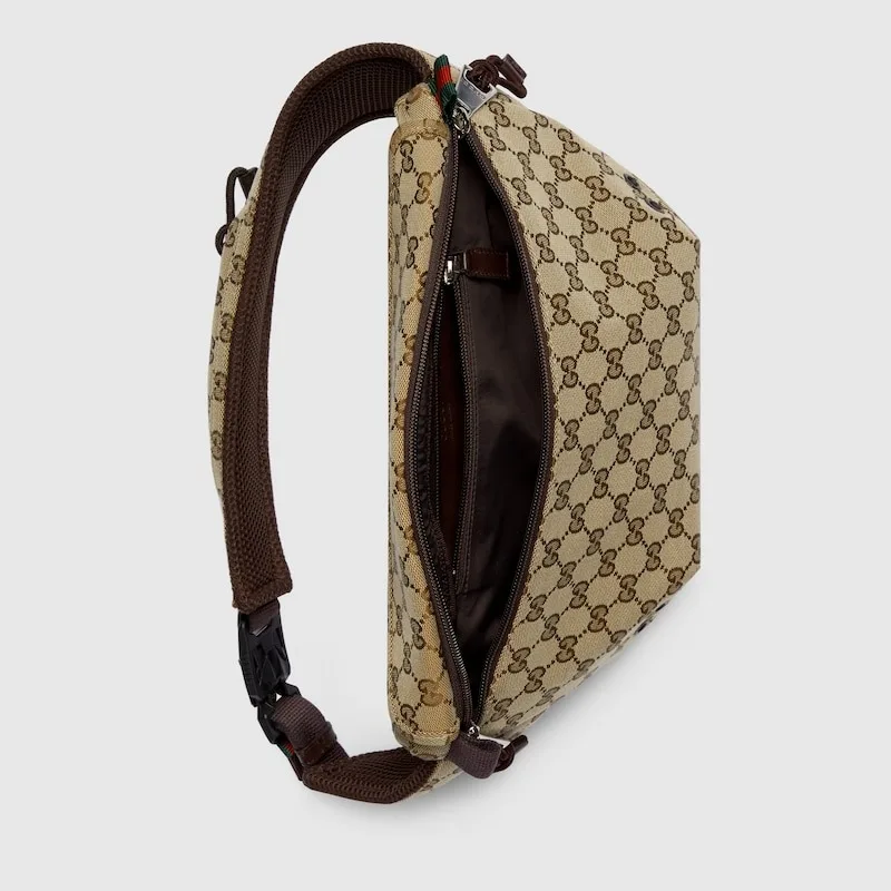 Gucci Small GG Belt Bag Beige And Dark Brown / - Image 8