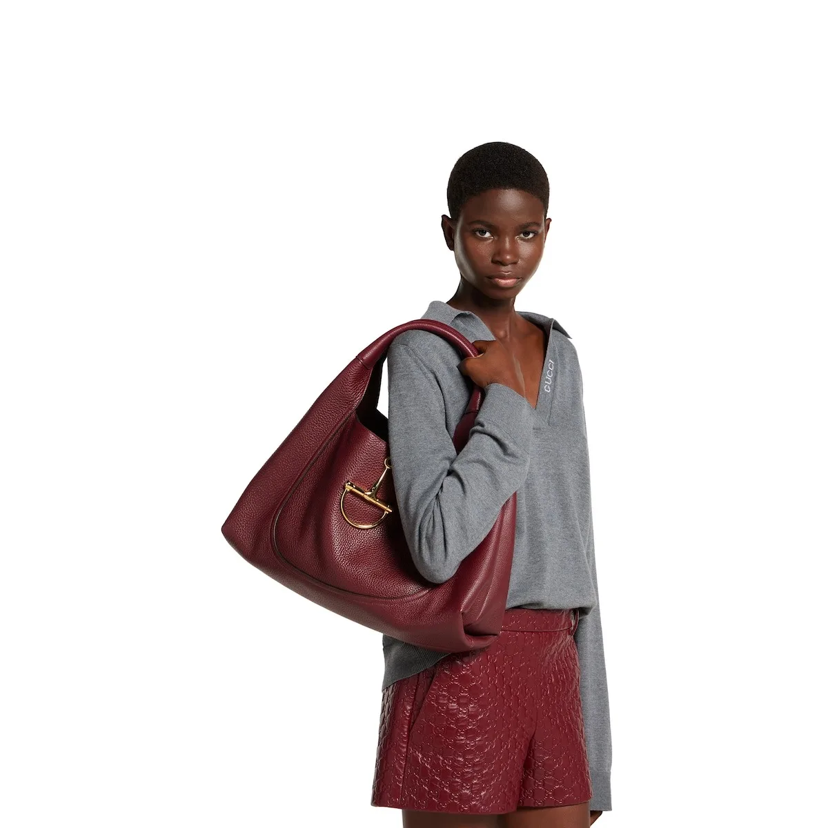Alternative view of Gucci Softbit Maxi Shoulder Bag Rosso Ancora Red /
