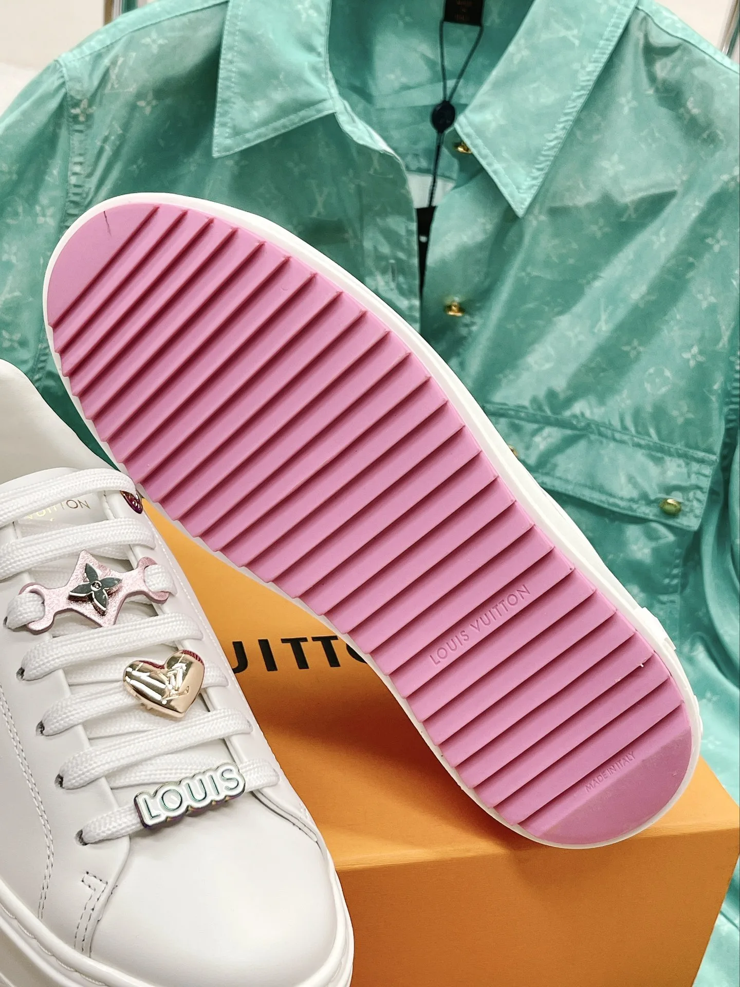 Louis Vuitton Time Out Open-Back Sneaker Green LV 1AA1CZ - Image 7