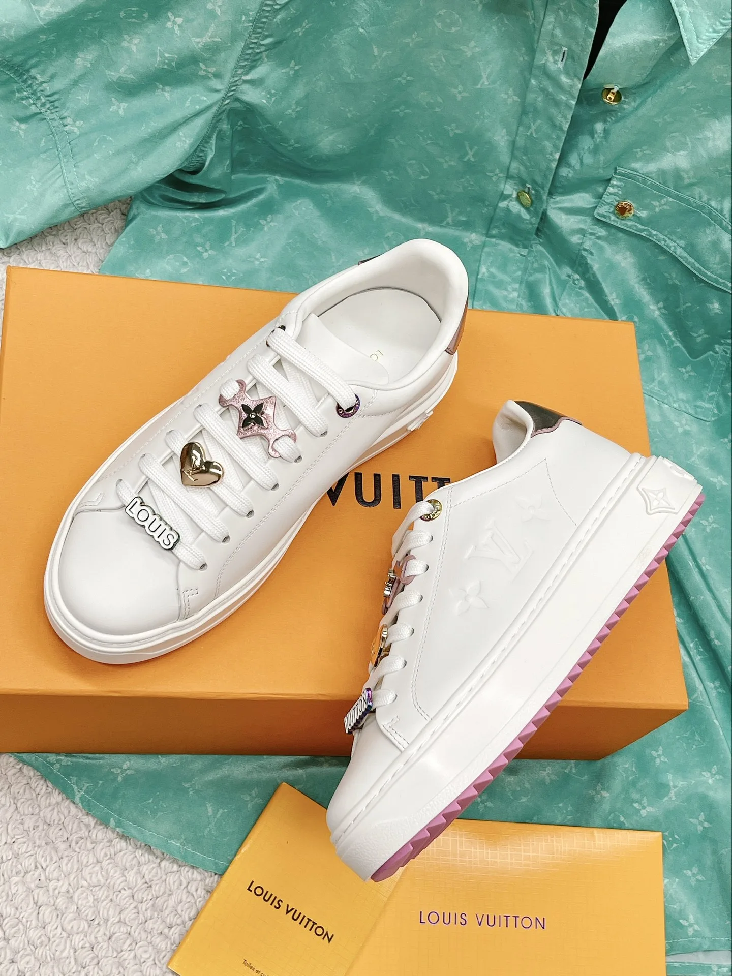 Alternative view of Louis Vuitton Time Out Open-Back Sneaker Green LV 1AA1CZ