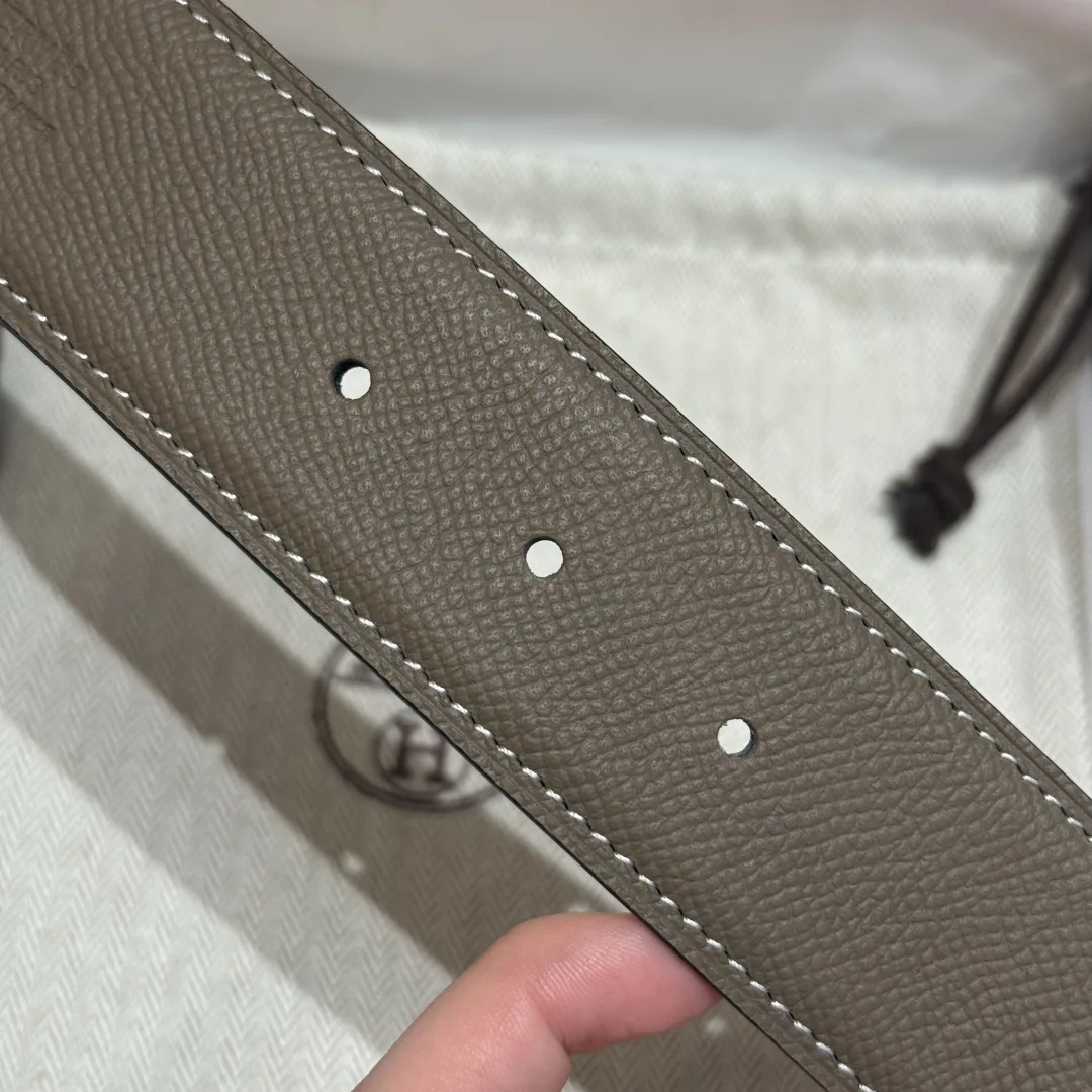 Hermès H-Zip Reversible Belt Taupe & Black - Image 8