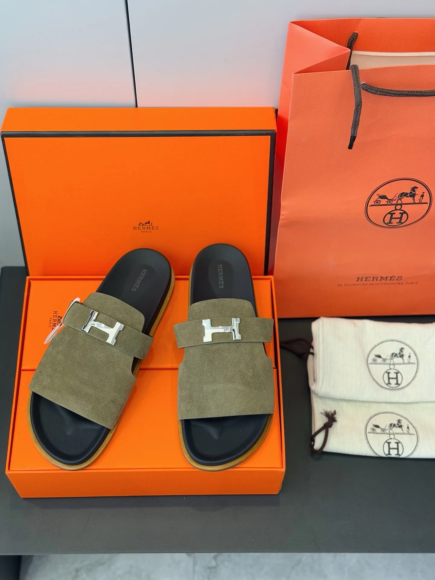 Hermes Jaures Sandals Etoupe - Image 7