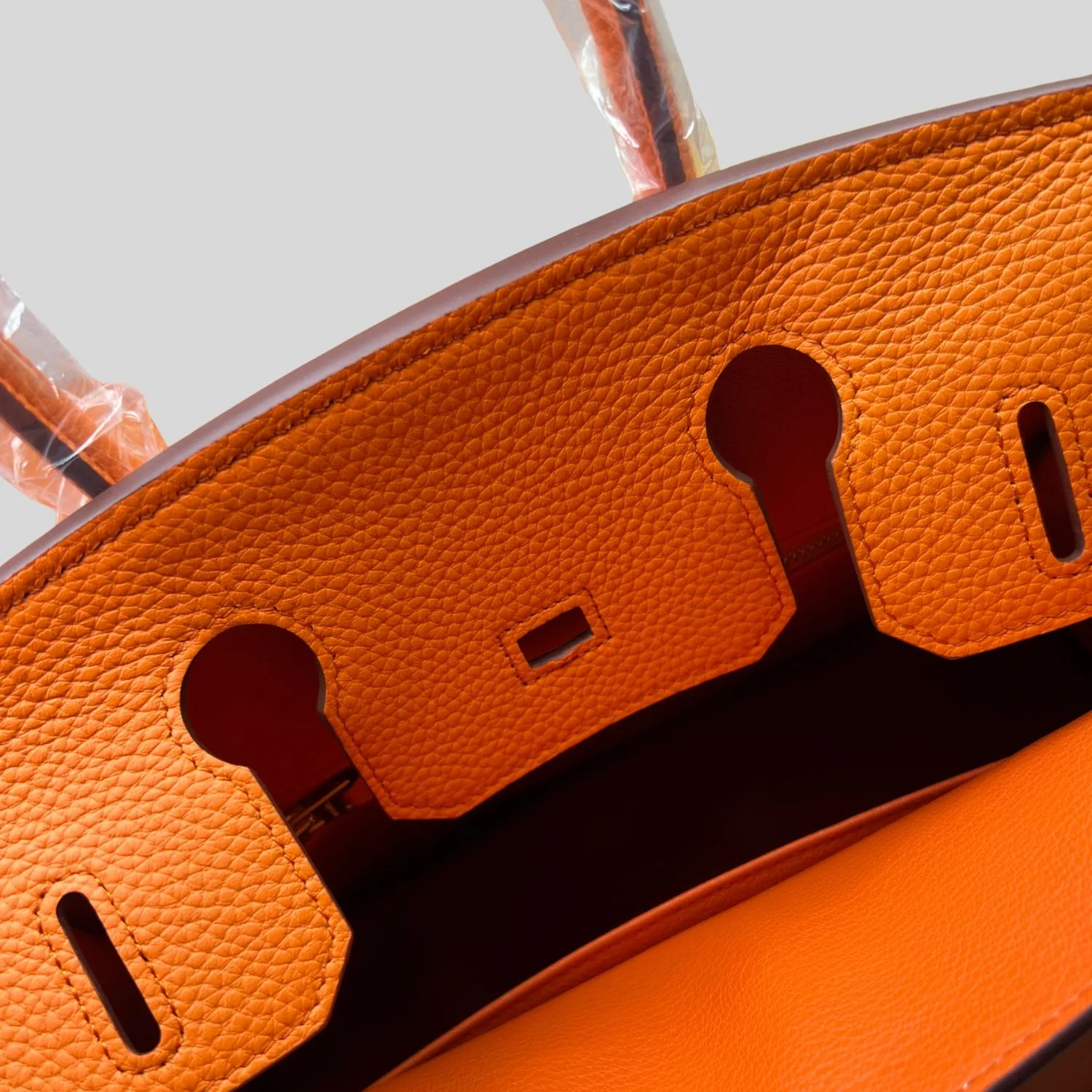 Hermes Birkin Top Handle Bag / Dark Blue Semi Handstitched Gold Hardware - Image 6