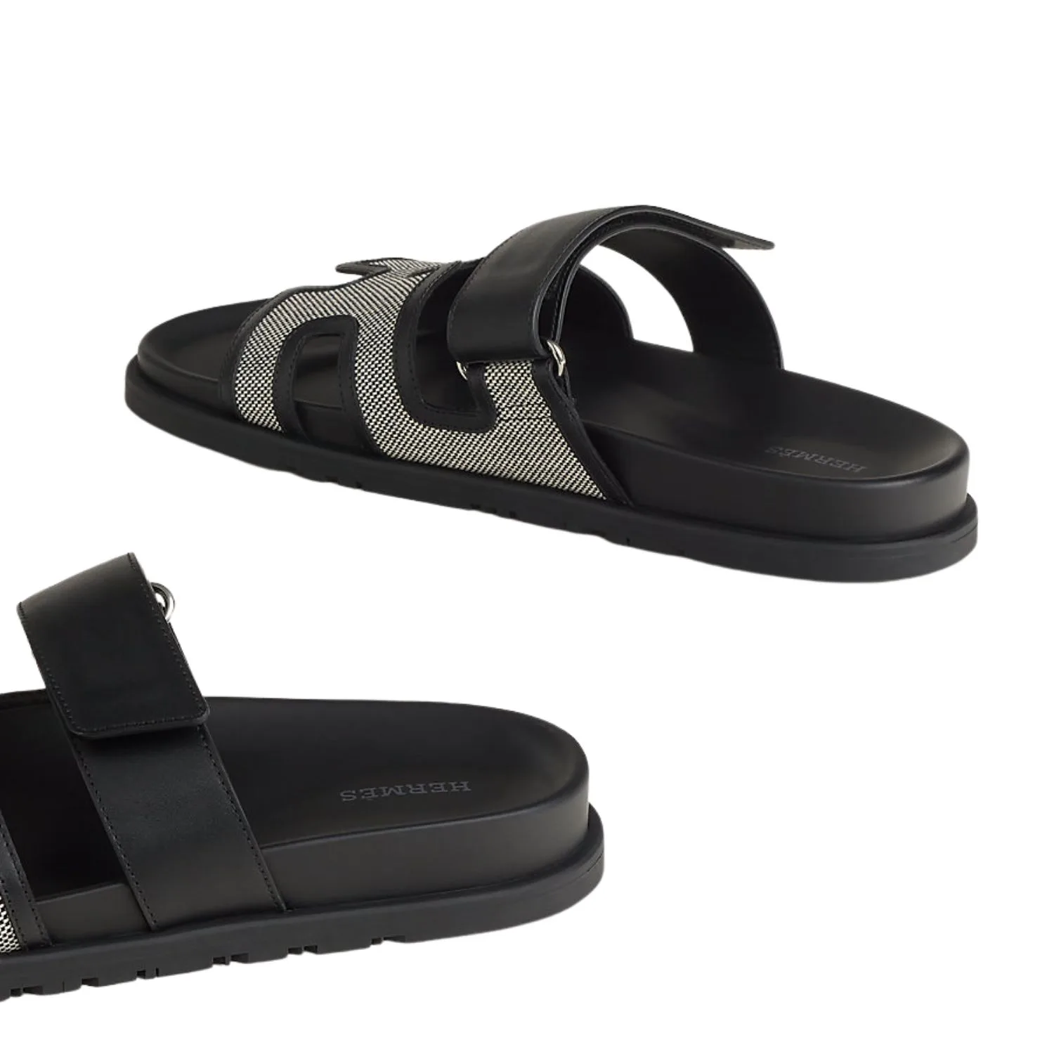 Hermes Chypre Sandals Prunoir/ Noir - Image 5