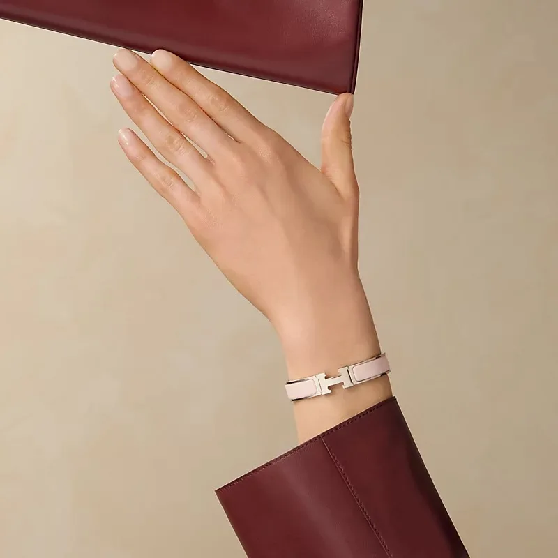 Alternative view of Hermes Clic H Bracelet Rose Candeur