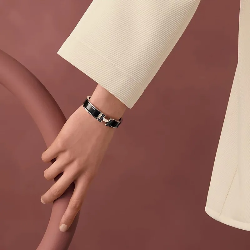 Alternative view of Hermes Clic H Bracelet Noir