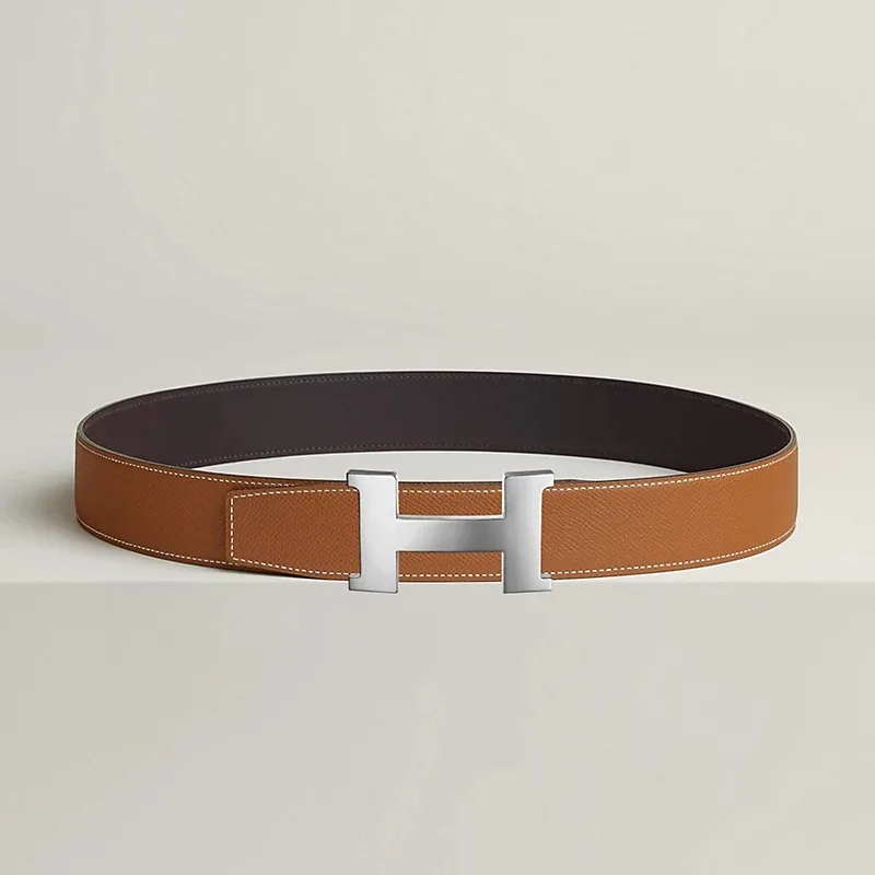 Hermes Constance Buckle Reversible Strap Belt Macassar/ Brown - Image 3