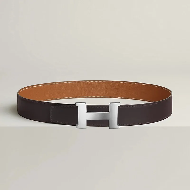 Hermes Constance Buckle Reversible Strap Belt Macassar/ Brown - Image 4