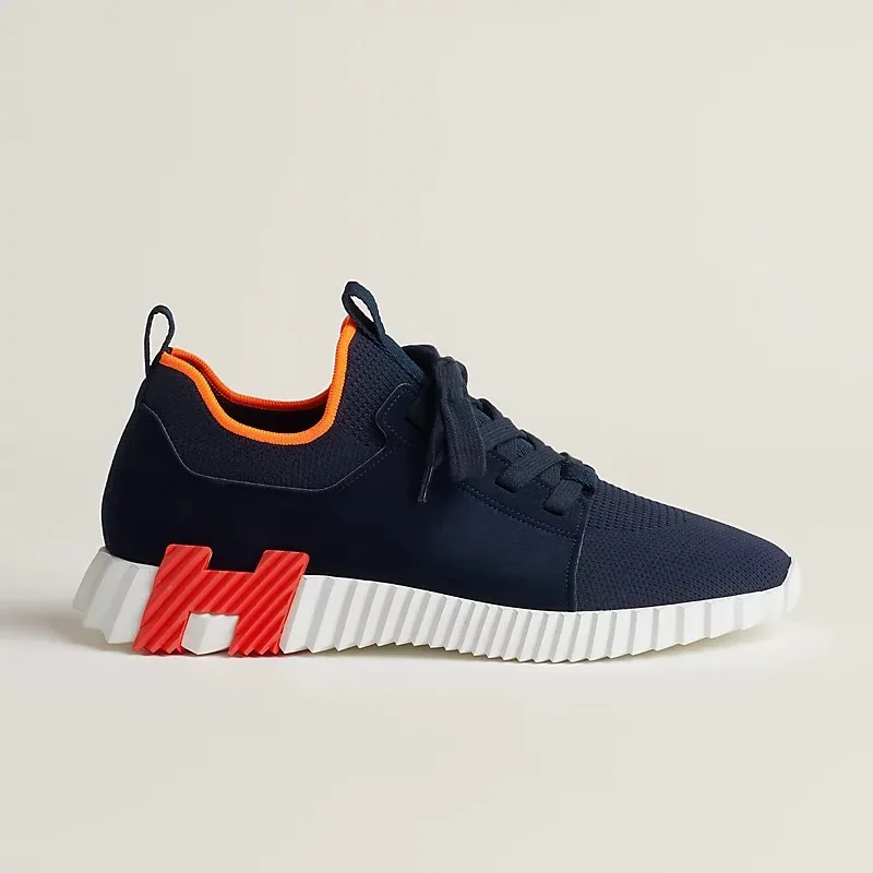Hermes Depart Slip-On Sneakers Navy Blue - Image 3