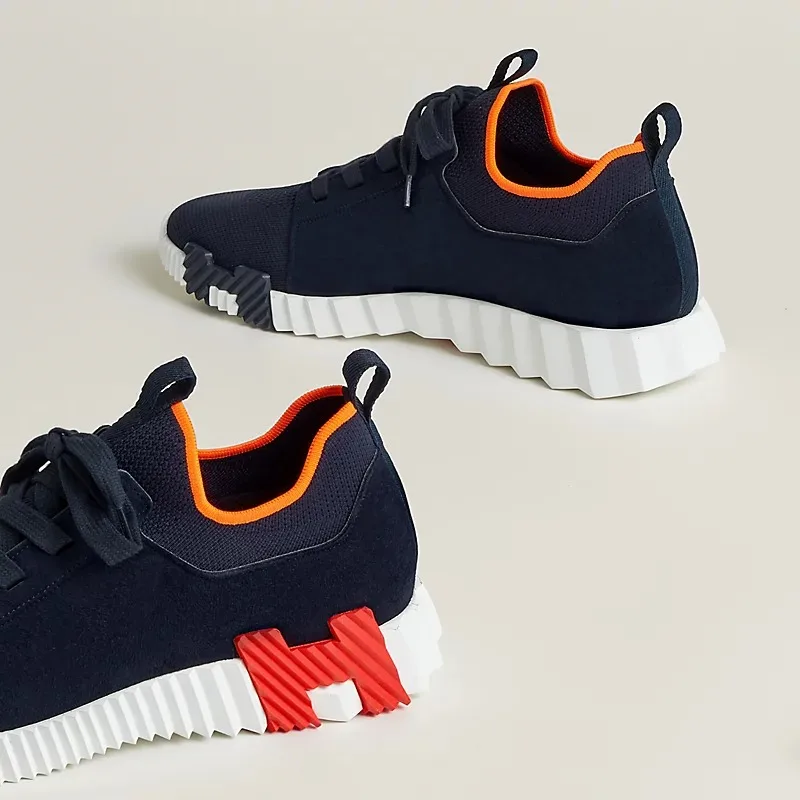 Hermes Depart Slip-On Sneakers Navy Blue - Image 5