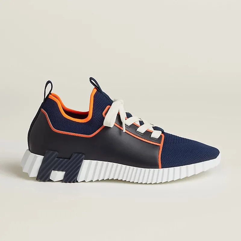 Hermes Depart Slip-On Sneakers Navy Blue/ Noir - Image 3