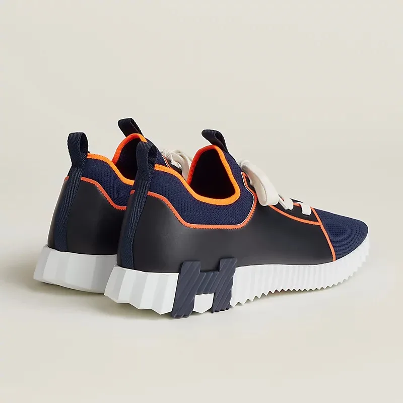 Hermes Depart Slip-On Sneakers Navy Blue/ Noir - Image 4