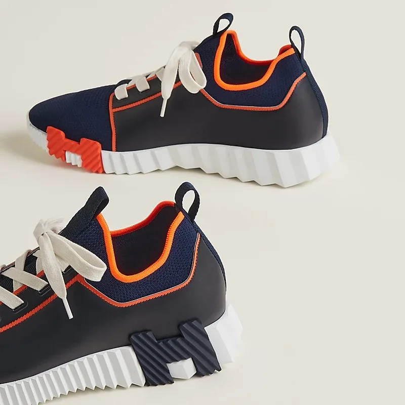 Hermes Depart Slip-On Sneakers Navy Blue/ Noir - Image 5