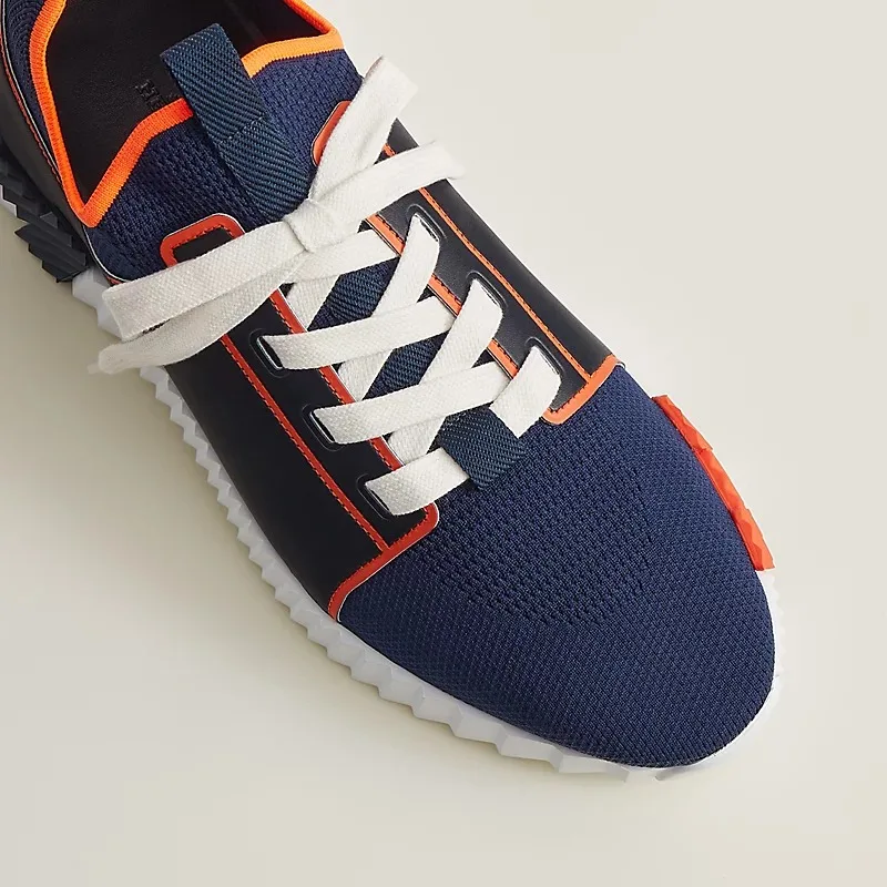 Hermes Depart Slip-On Sneakers Navy Blue/ Noir - Image 6
