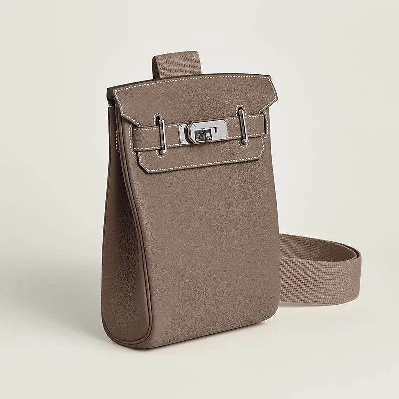 Alternative view of Hermes Hac A Dos PM Backpack / Etoupe Silver Hardware