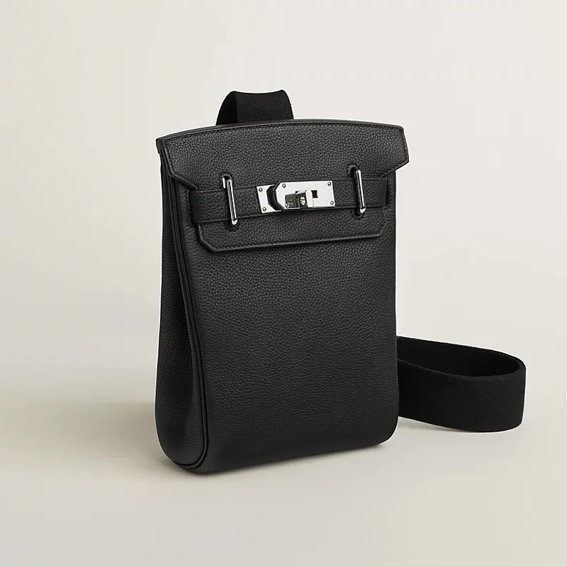 Alternative view of Hermes Hac A Dos PM Backpack / Noir Silver Hardware