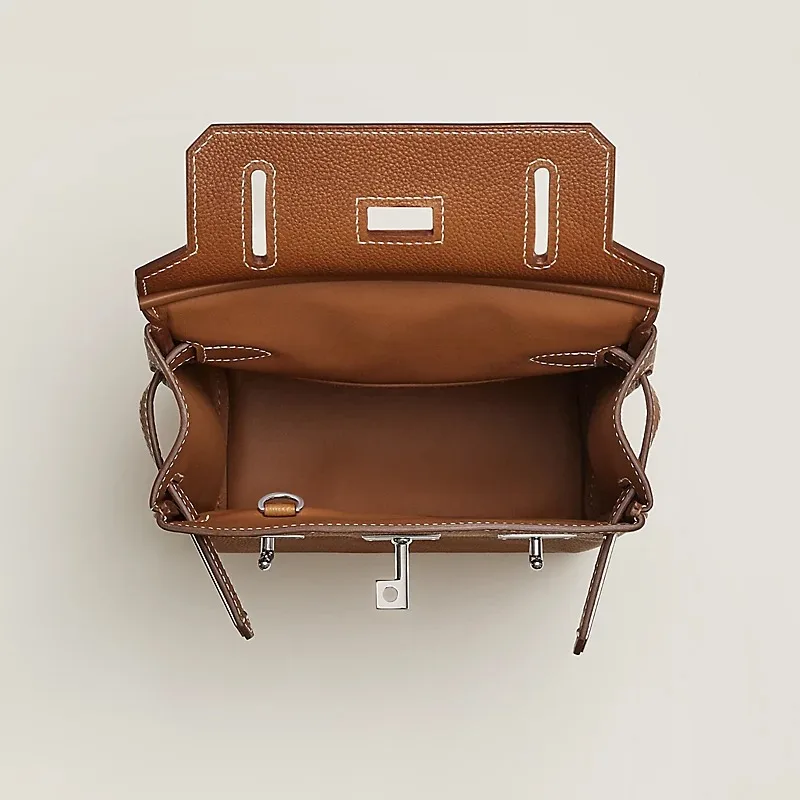 Hermes Hac A Dos PM Backpack / Fauve Silver Hardware - Image 4