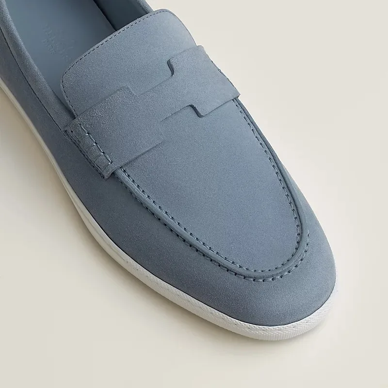 Hermes Job Loafers Bleu Grignon - Image 4