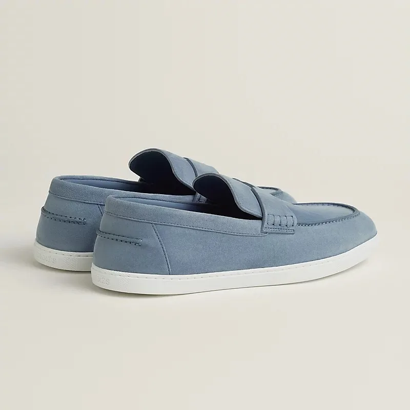 Hermes Job Loafers Bleu Grignon - Image 5