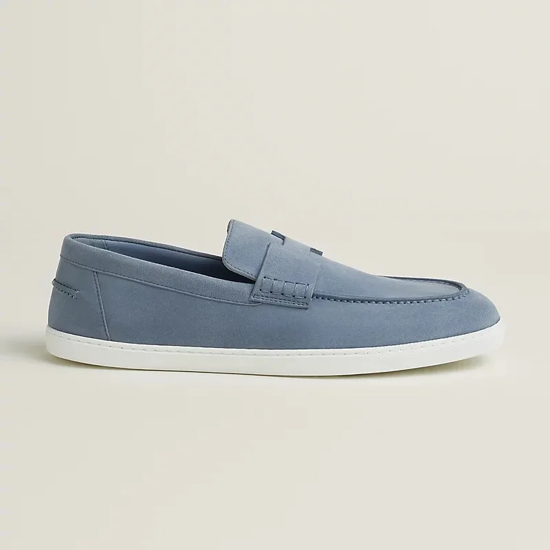 Hermes Job Loafers Bleu Grignon - Image 3