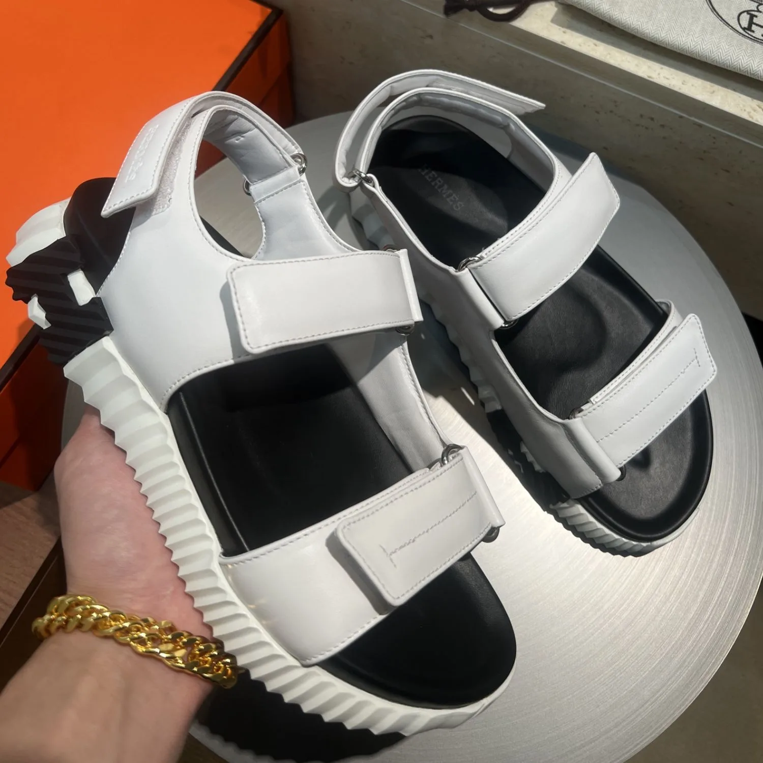 Hermes Junior Sandals Blanc - Image 8