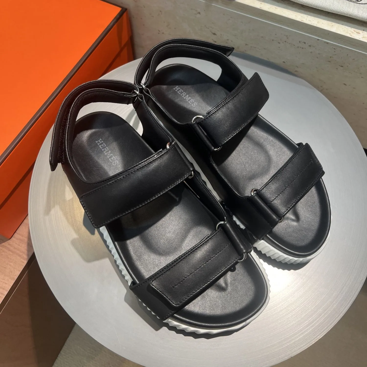 Hermes Junior Sandals Noir - Image 6