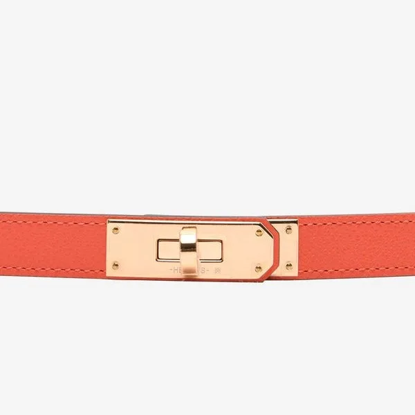 Alternative view of Hermes Kelly 18 Belt Orange Field