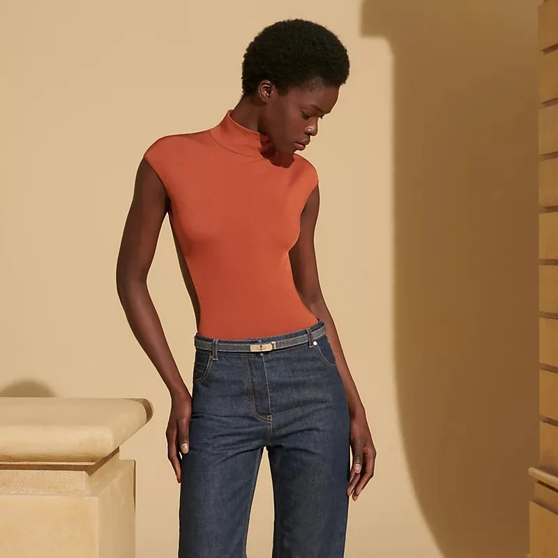 Alternative view of Hermes Kelly Jean 18 Belt Bleu Navy