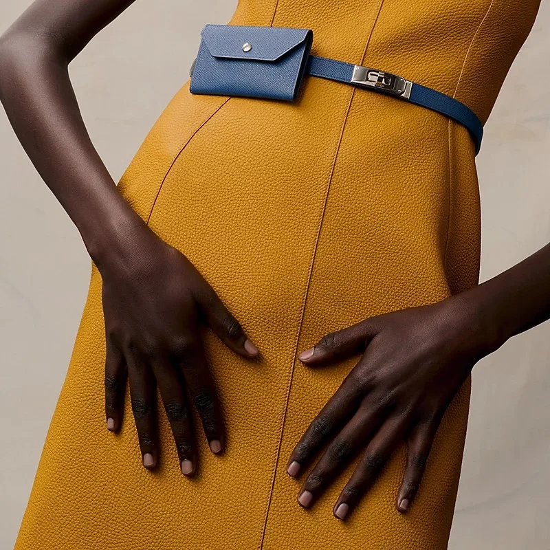 Alternative view of Hermes Kelly Pocket 18 Belt Bleu Tie