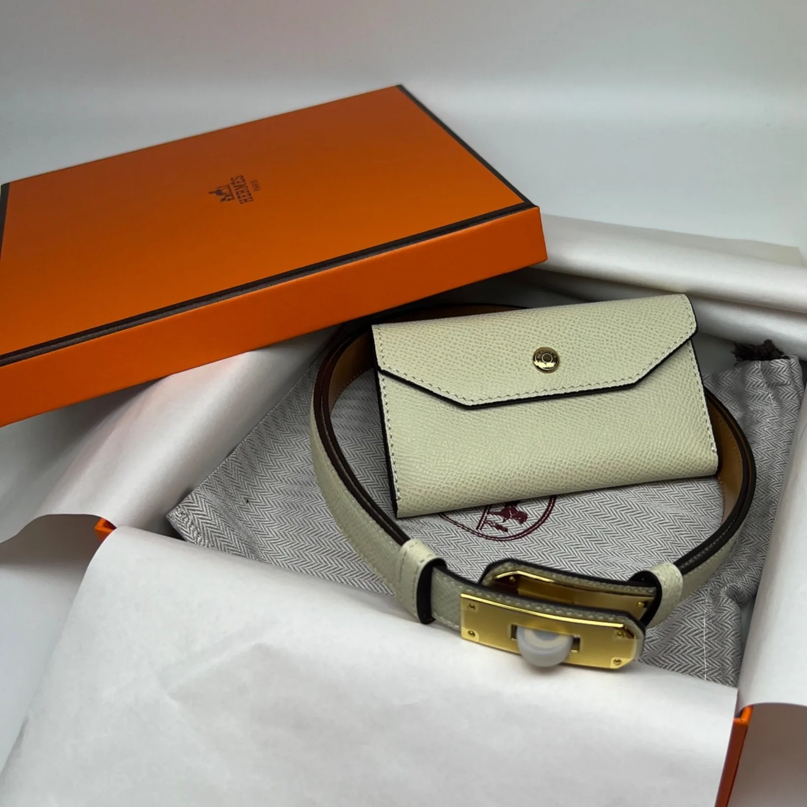 Hermes Kelly Pocket 18 Belt Craie - Image 3