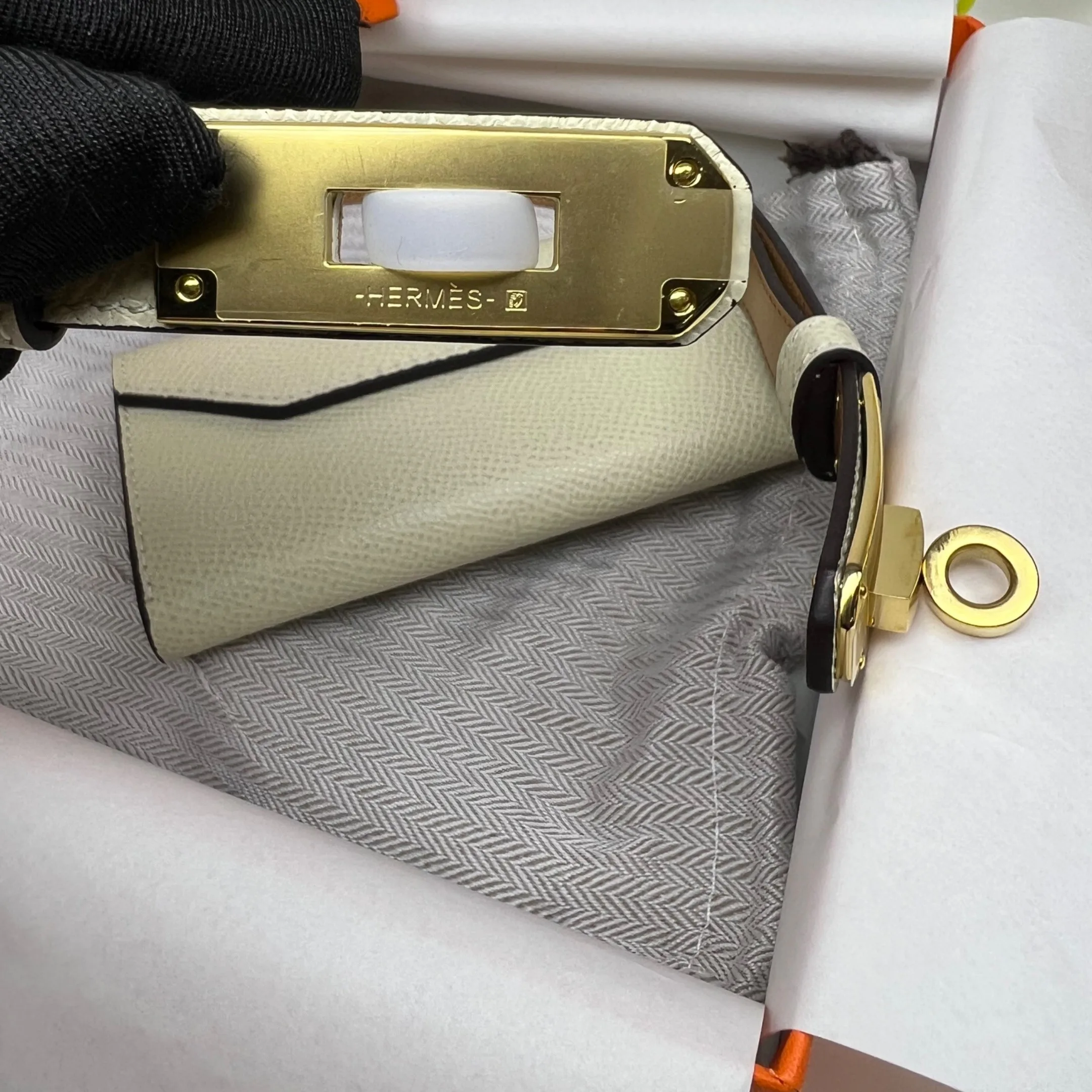 Hermes Kelly Pocket 18 Belt Craie - Image 6