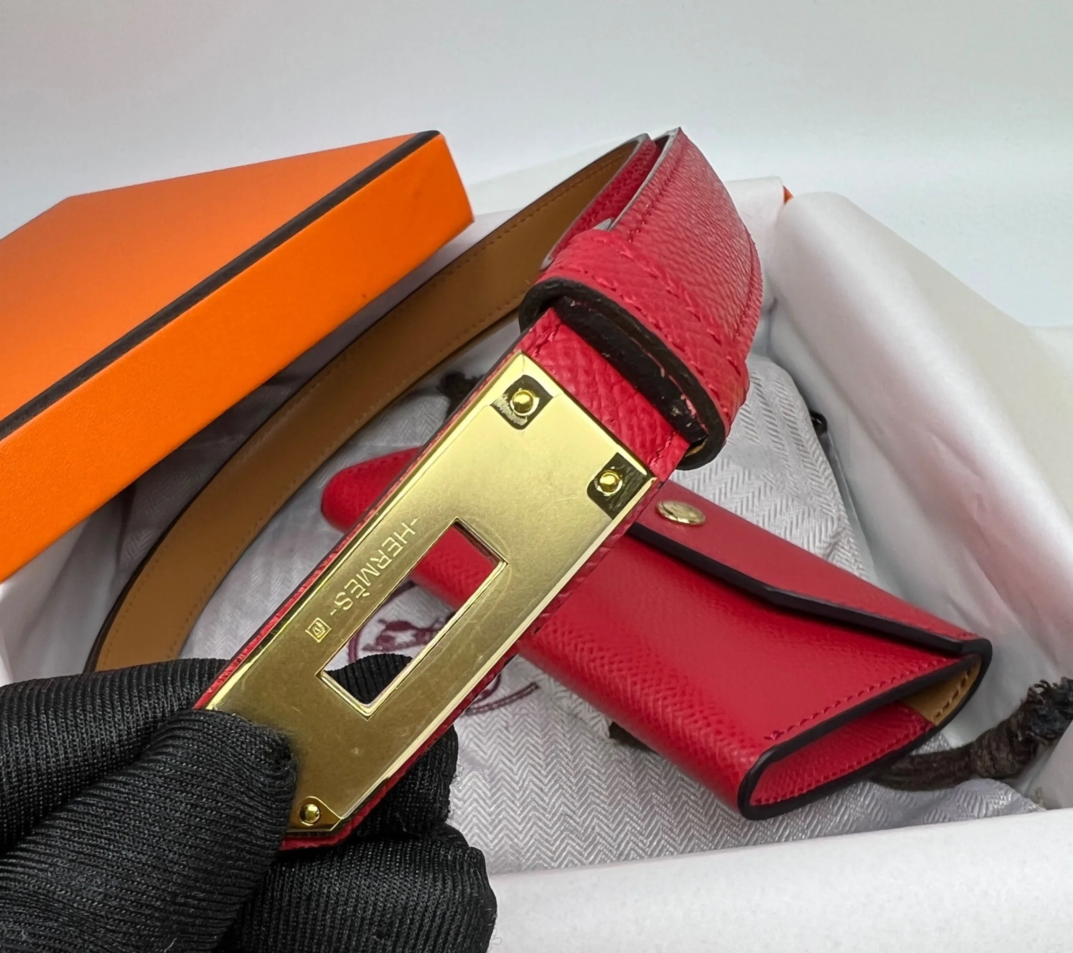 Hermes Kelly Pocket 18 Belt Rouge Radieux - Image 6