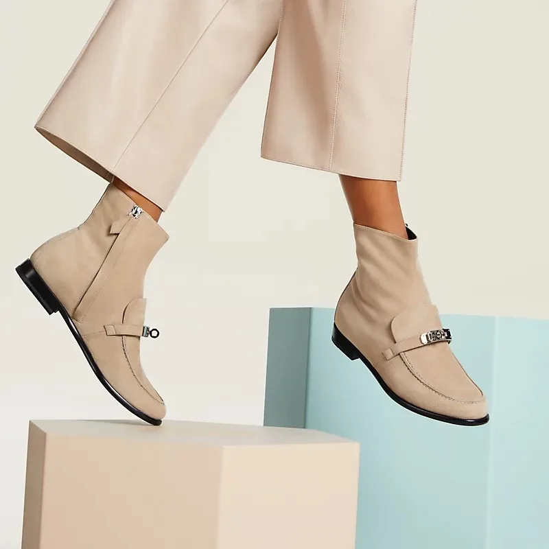 Alternative view of Hermes Kelsy Ankle Boots Beige Camel