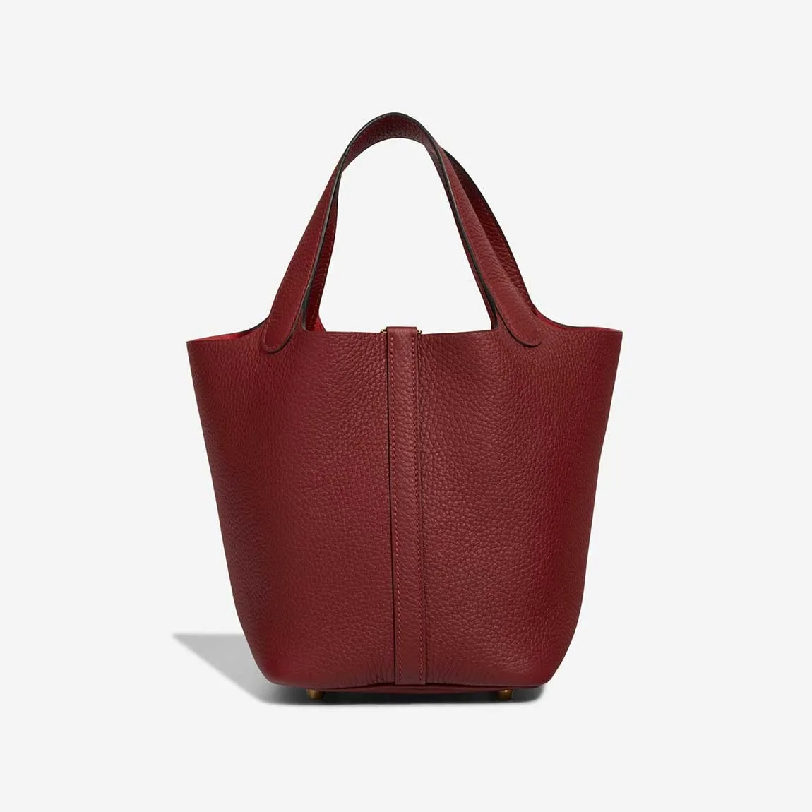 Hermes Picotin 18 Taurillon Clemence Rouge H Top Handle Bag / Red Gold Hardware - Image 4