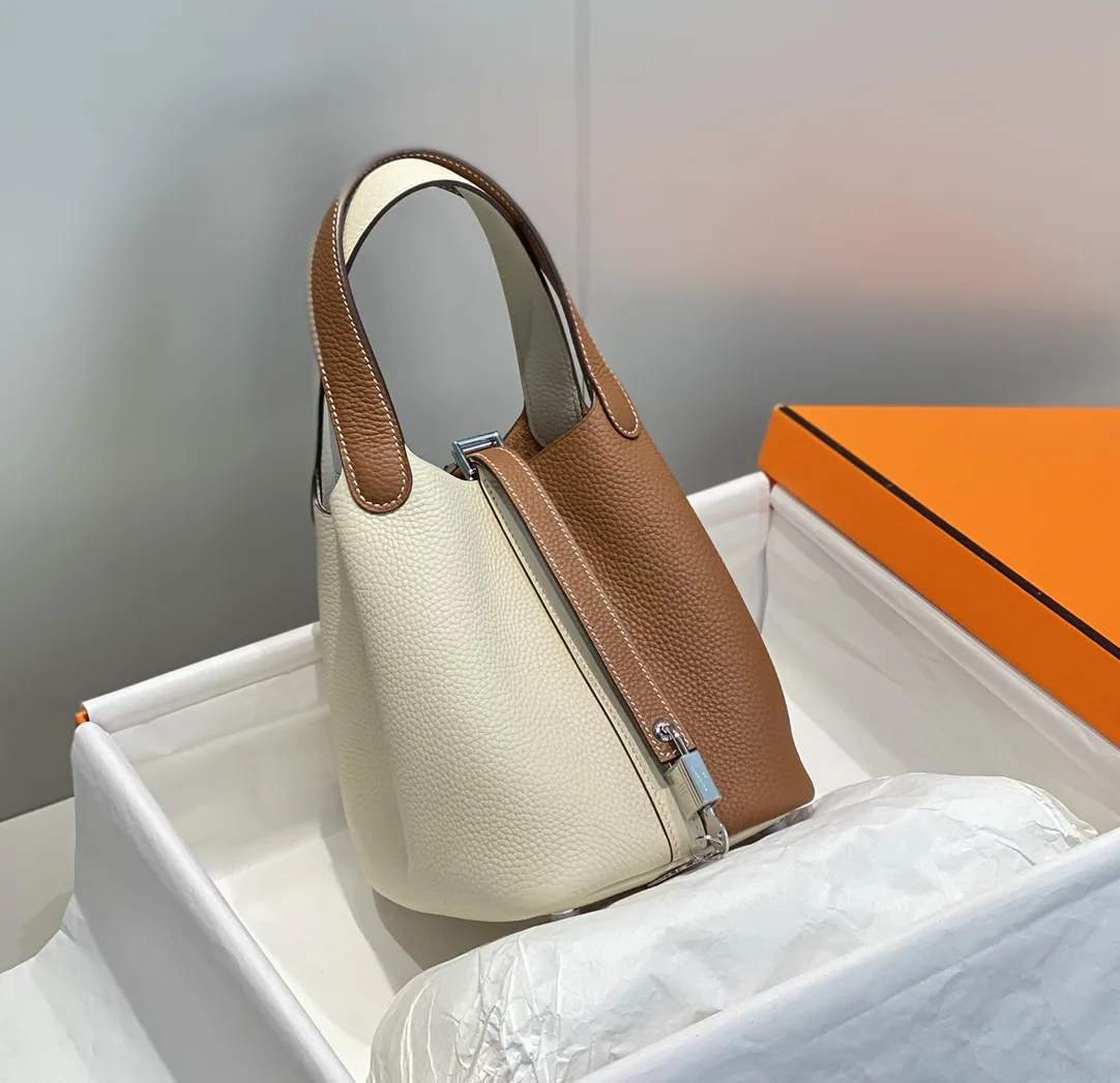 Hermes Picotin Lock 18 Bag Cream/Brown / - Image 3