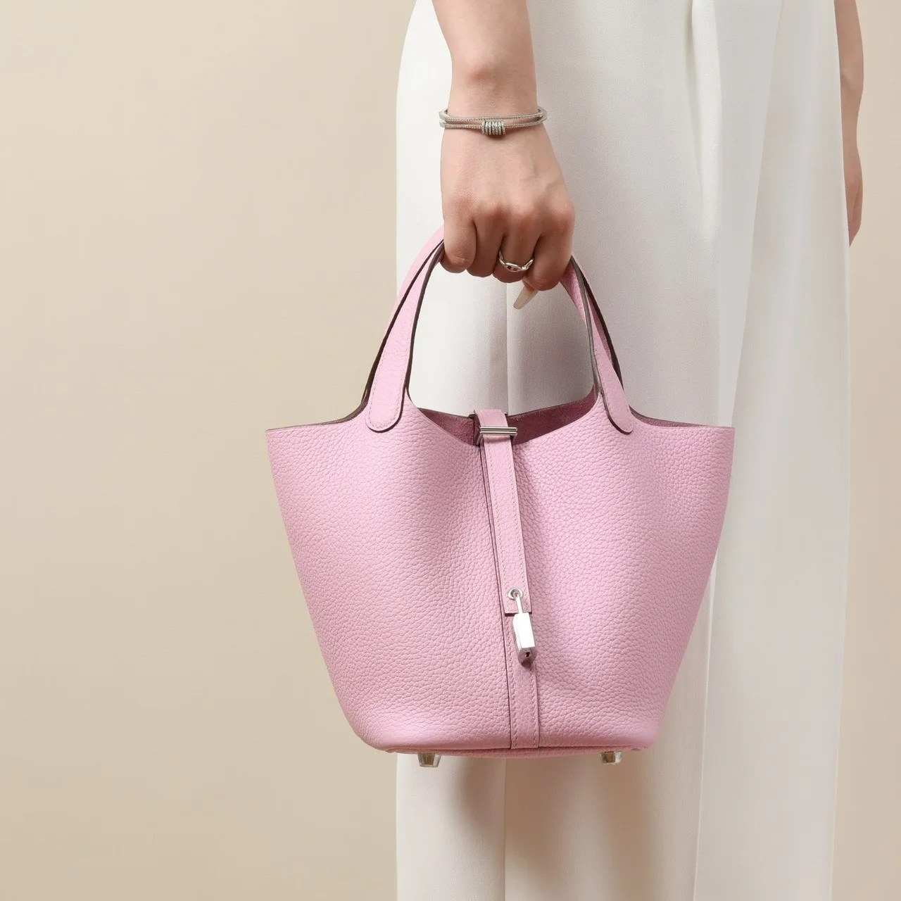 Alternative view of Hermes Picotin Lock 18 Bag / Rose Sakura Palladium Hardware