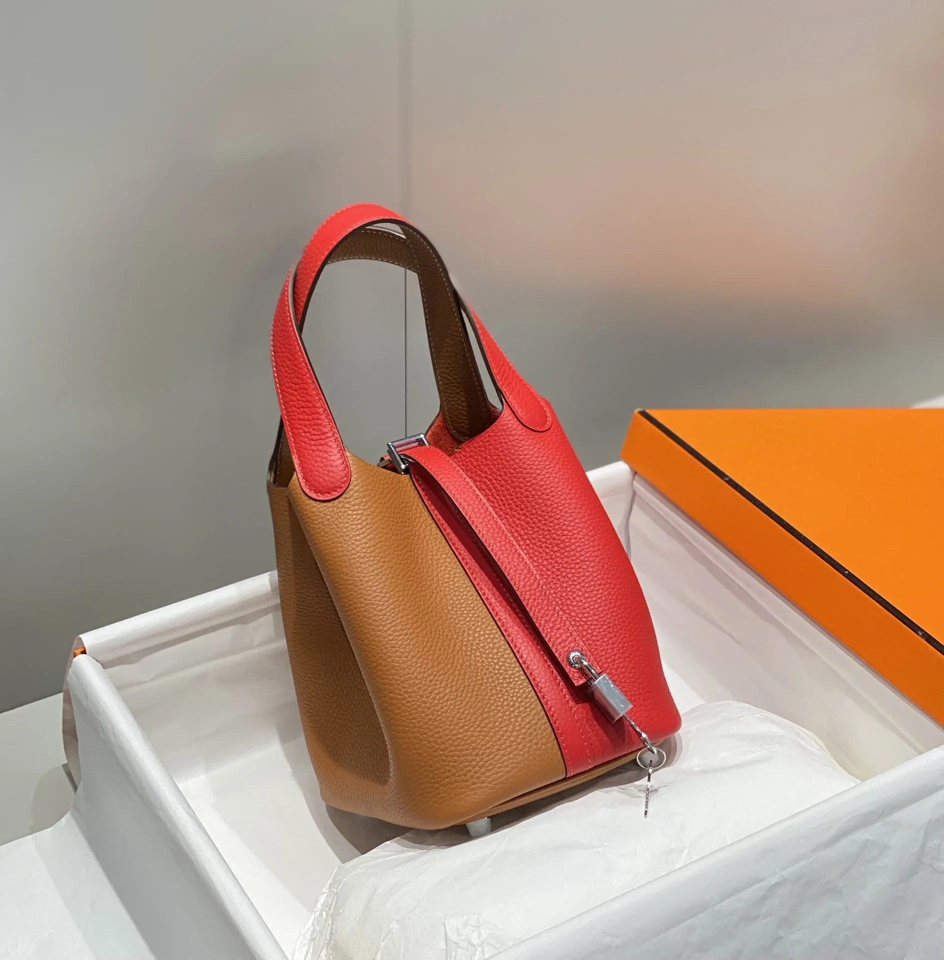 Hermes Picotin Lock 18 Bag Brown/Red / - Image 4
