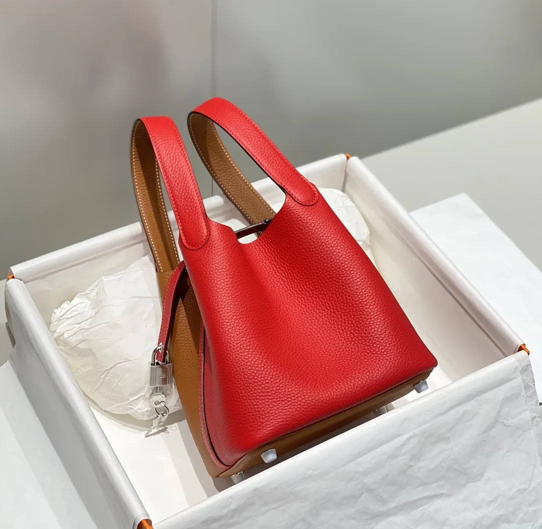 Hermes Picotin Lock 18 Bag Brown/Red / - Image 9