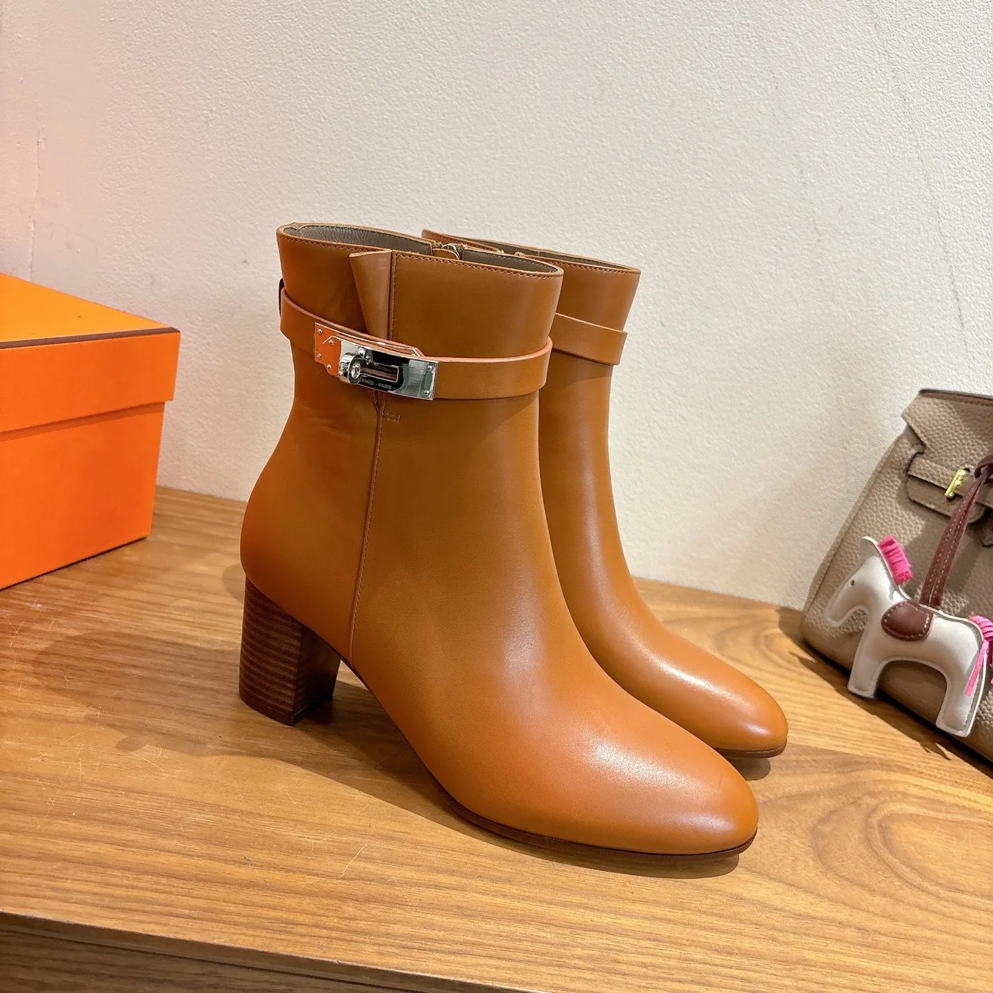 Hermes Saint Germain Ankle Boots Naturel - Image 3