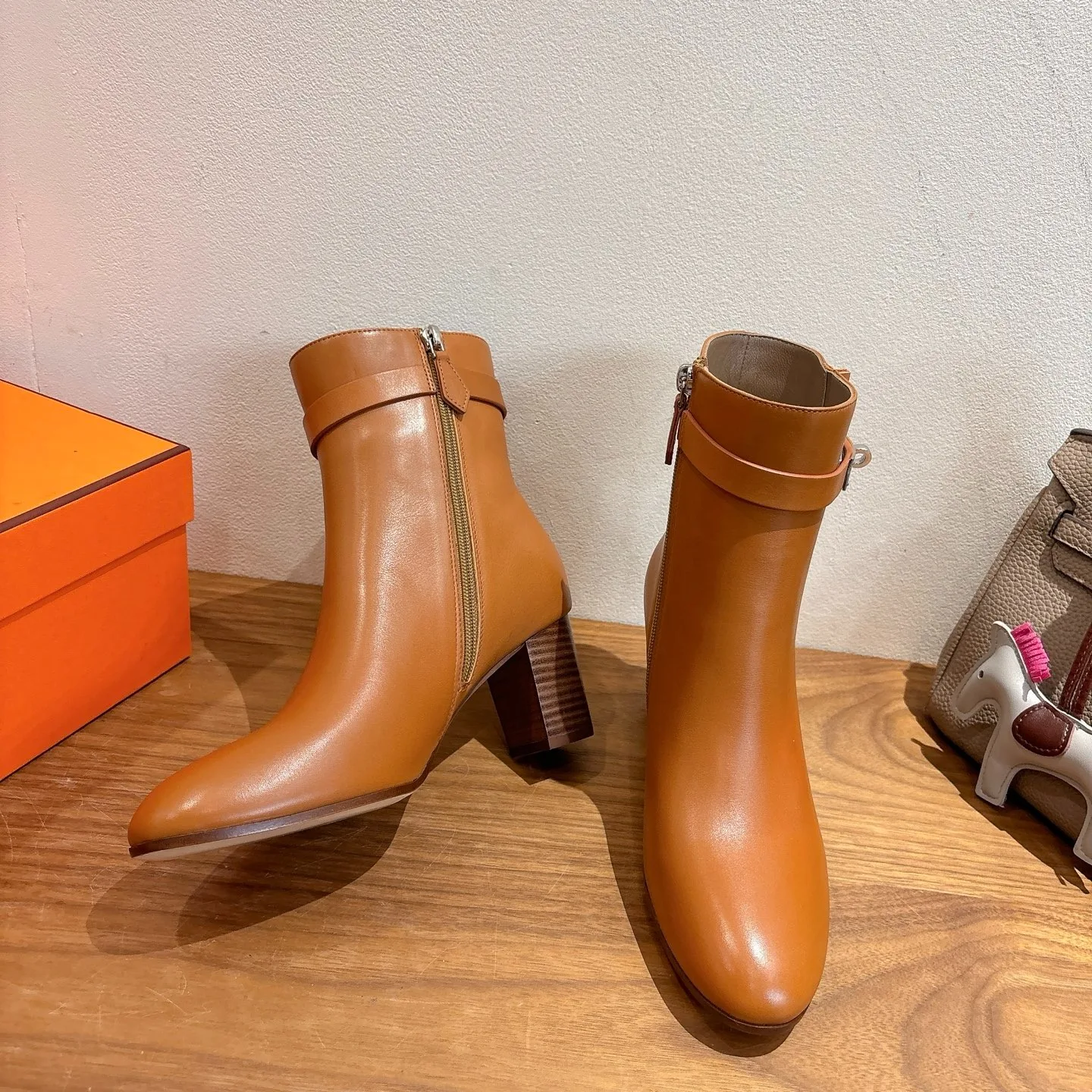 Hermes Saint Germain Ankle Boots Naturel - Image 4