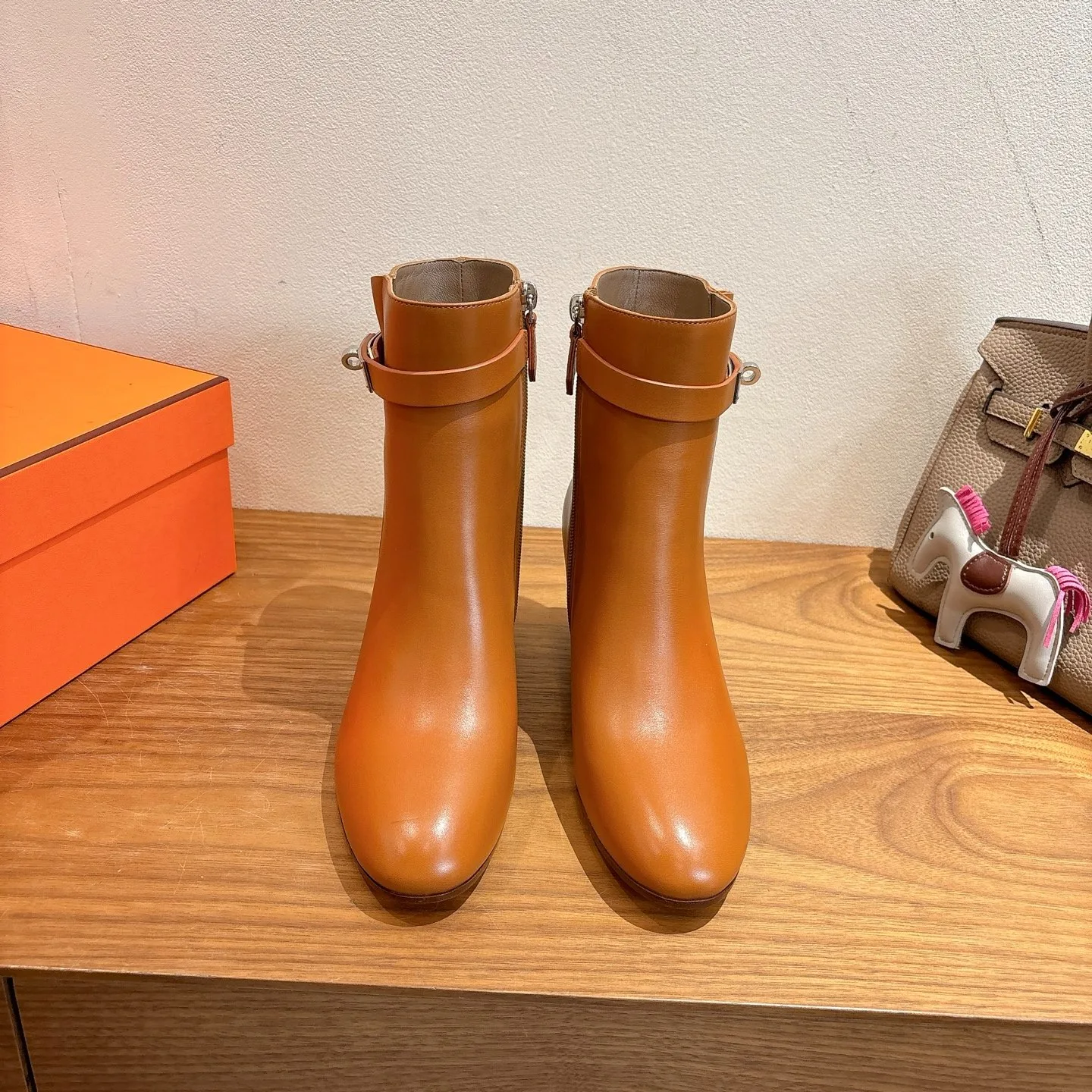 Hermes Saint Germain Ankle Boots Naturel - Image 6