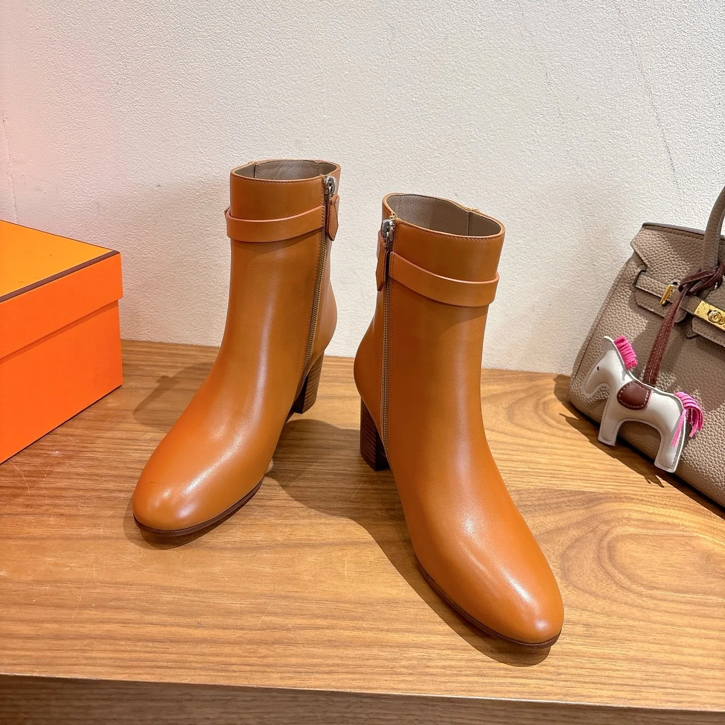 Hermes Saint Germain Ankle Boots Naturel - Image 7