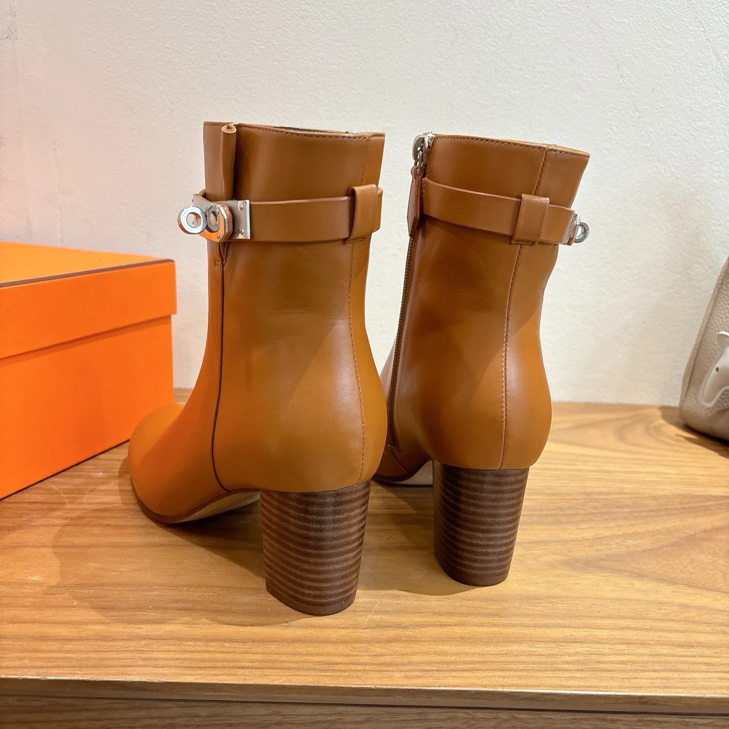 Hermes Saint Germain Ankle Boots Naturel - Image 8