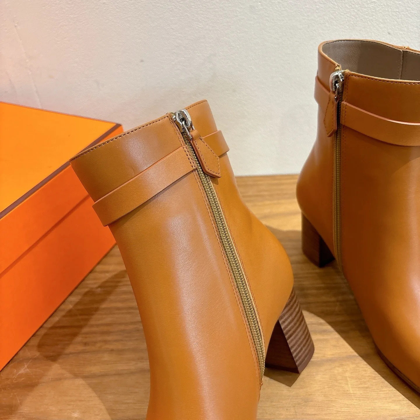 Hermes Saint Germain Ankle Boots Naturel - Image 9