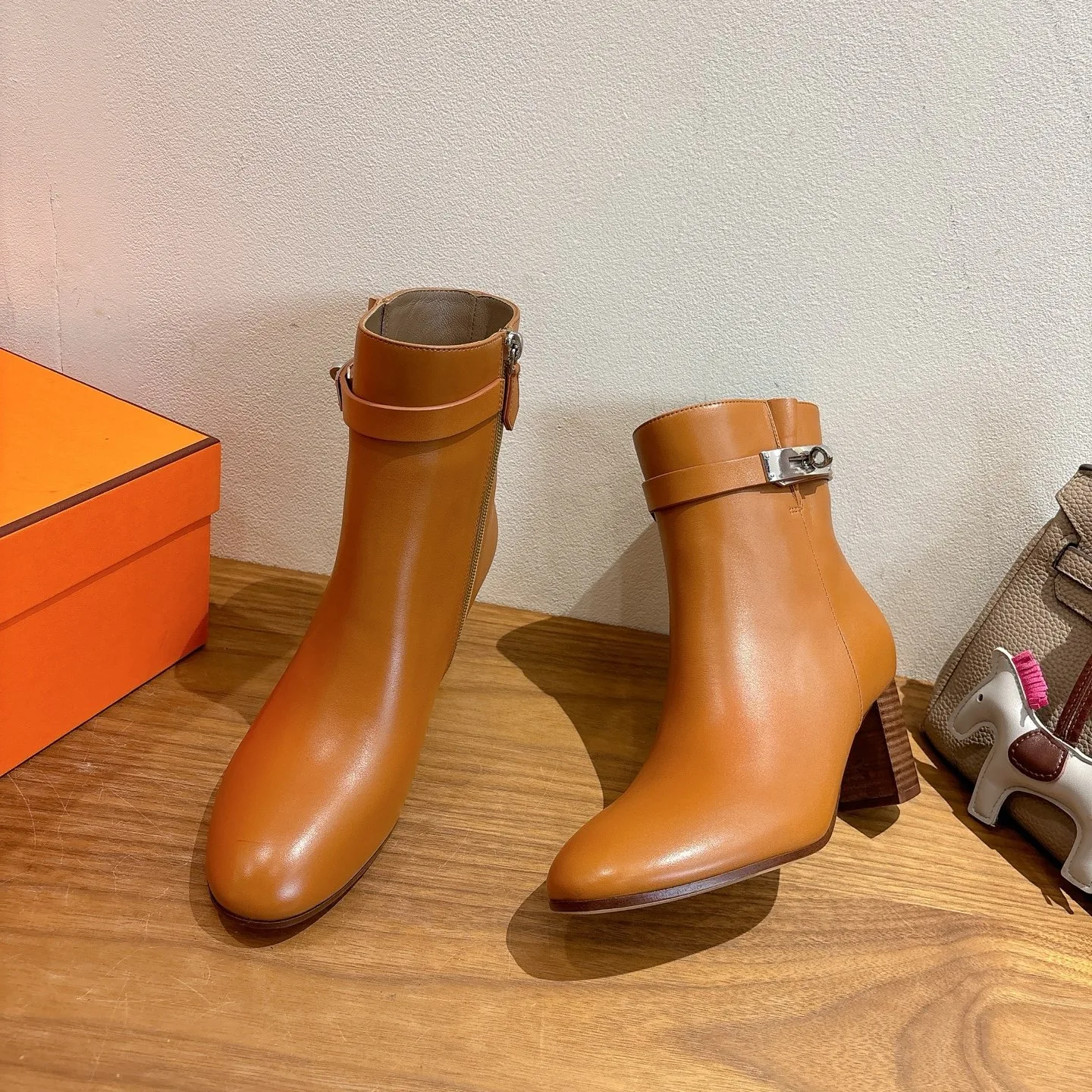 Hermes Saint Germain Ankle Boots Naturel - Image 10